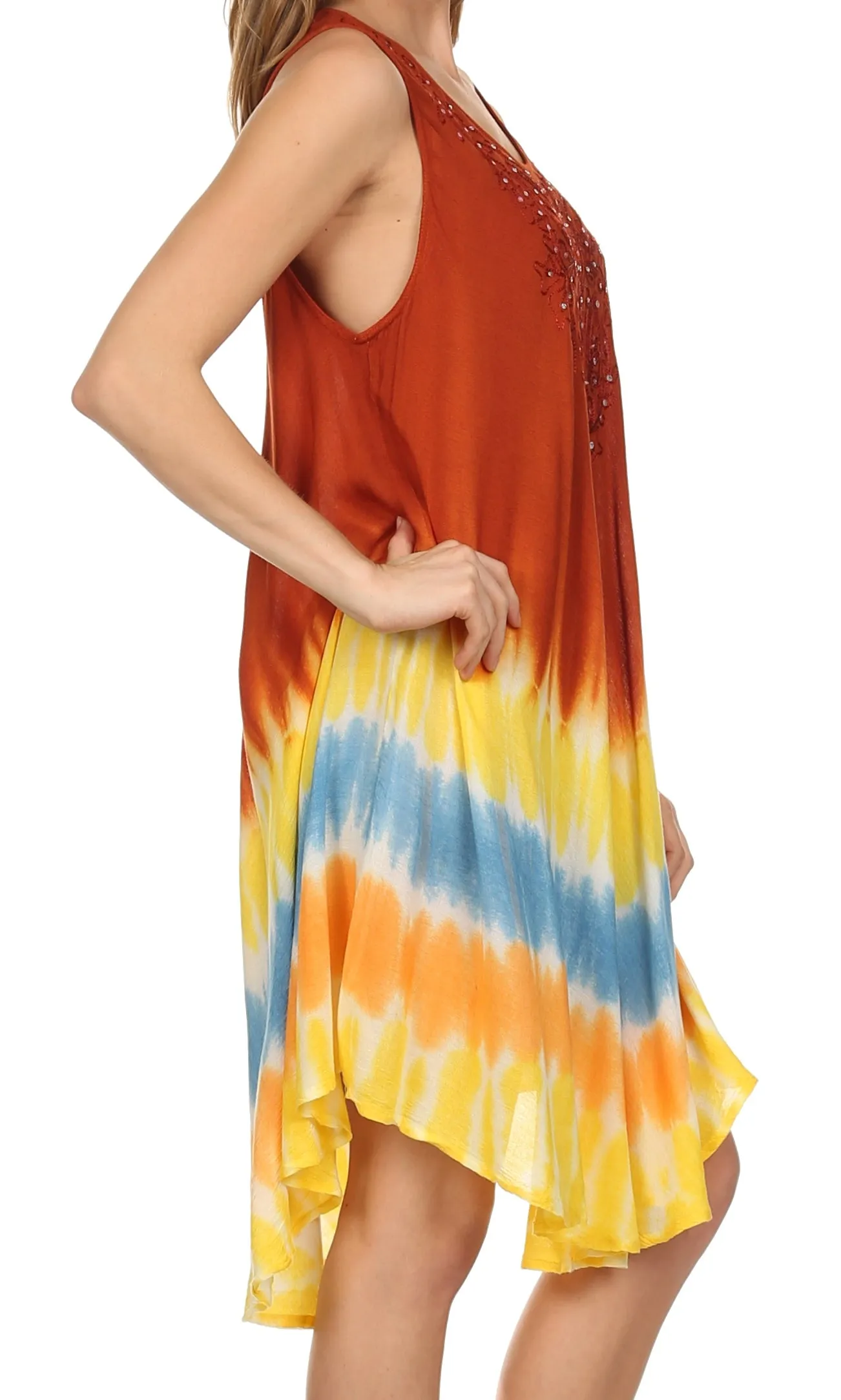 Sakkas Multi-Color Tie Dye Tank Dress / Cover Up