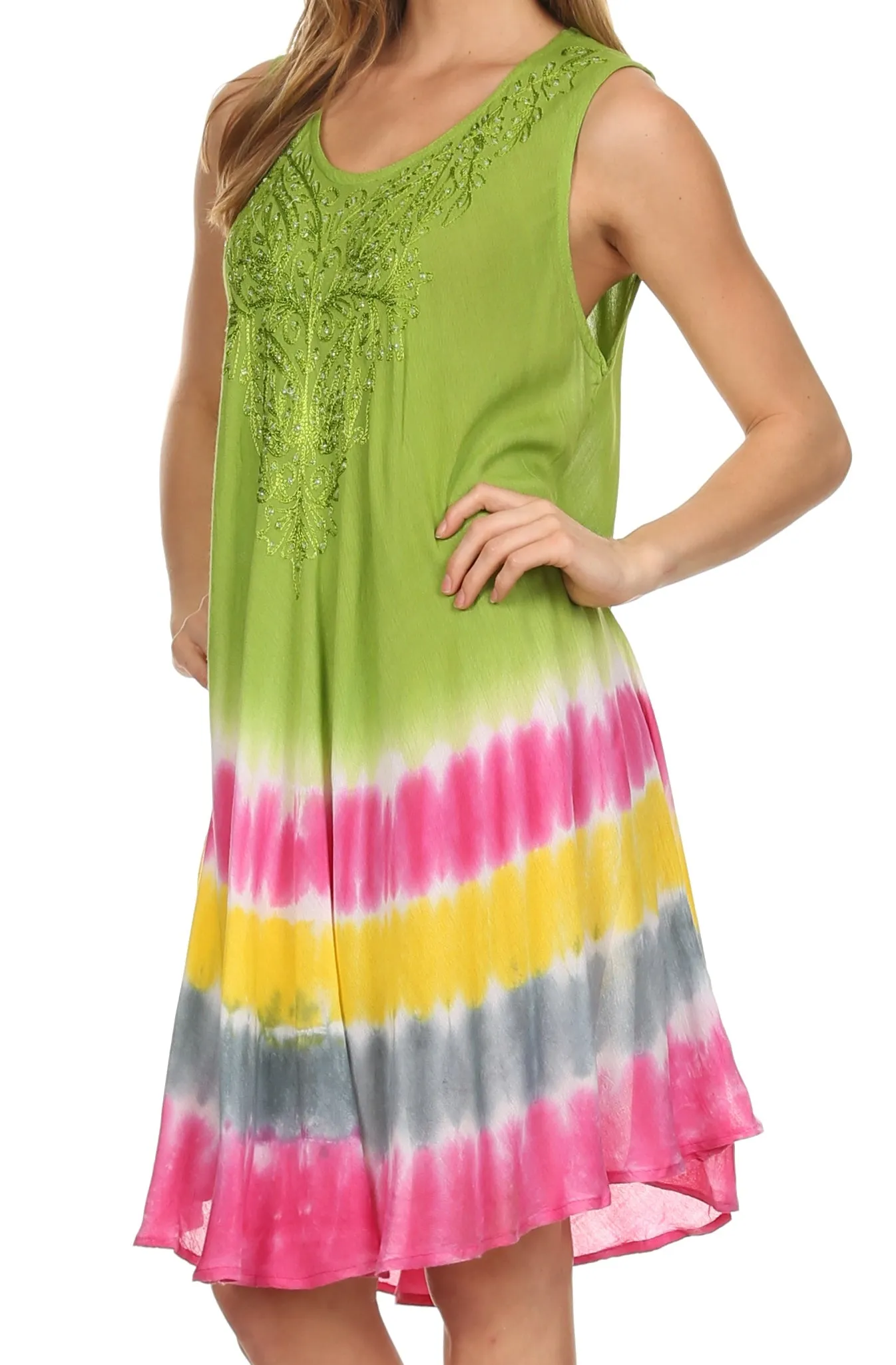 Sakkas Multi-Color Tie Dye Tank Dress / Cover Up