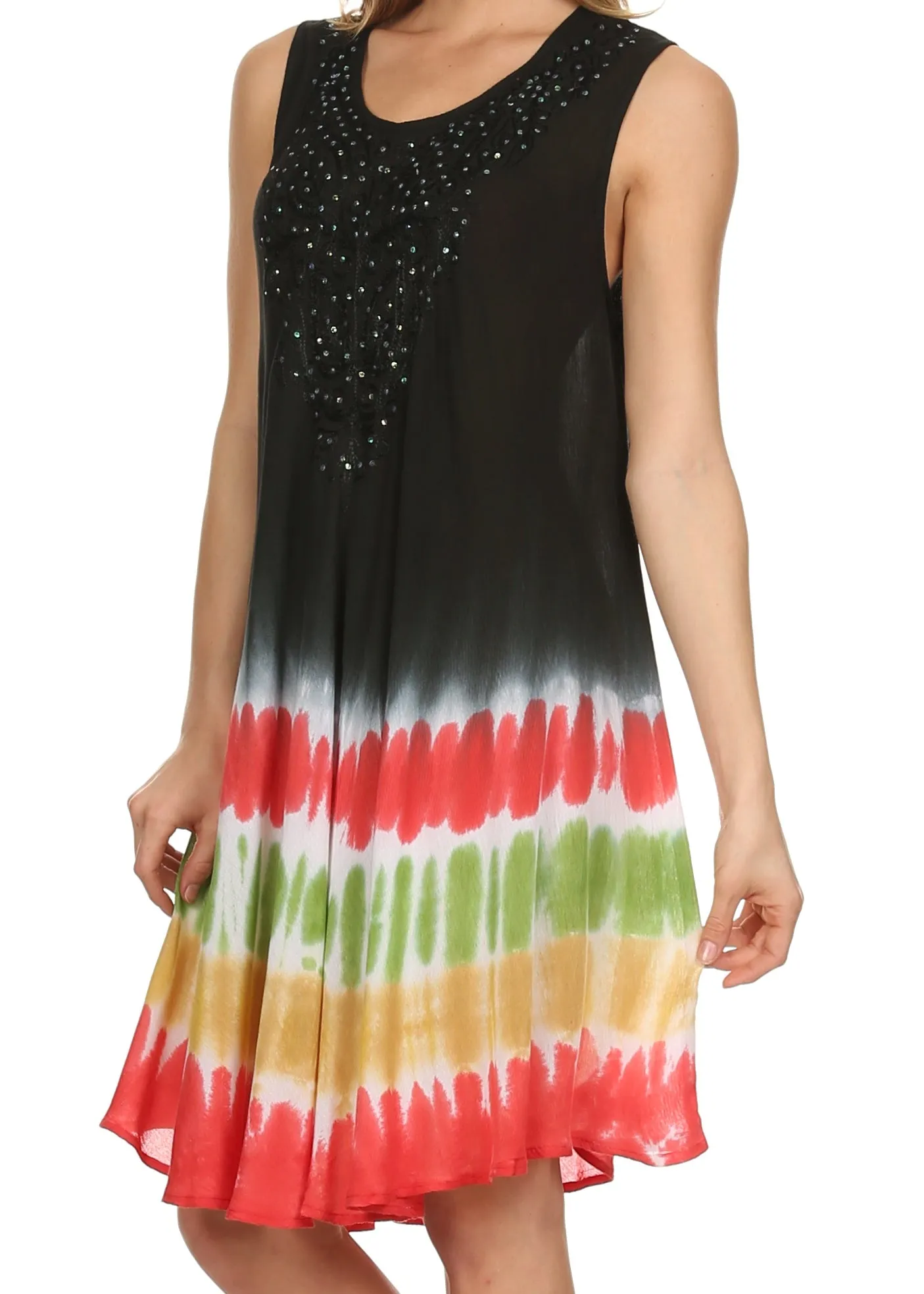 Sakkas Multi-Color Tie Dye Tank Dress / Cover Up