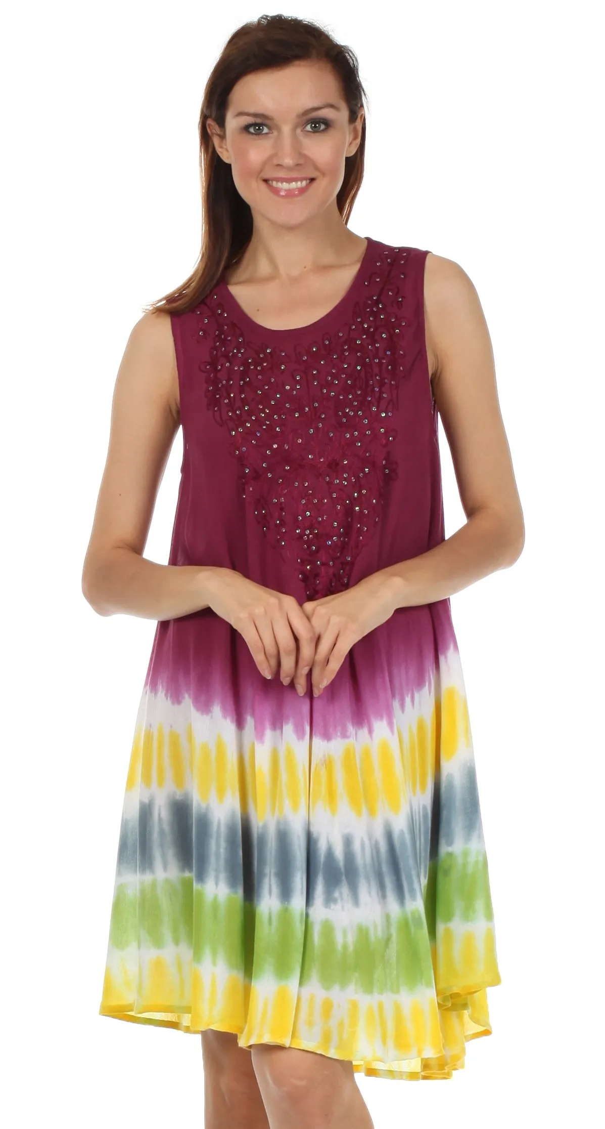 Sakkas Multi-Color Tie Dye Tank Dress / Cover Up