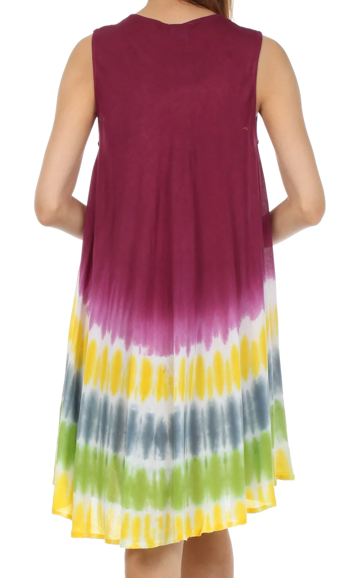 Sakkas Multi-Color Tie Dye Tank Dress / Cover Up