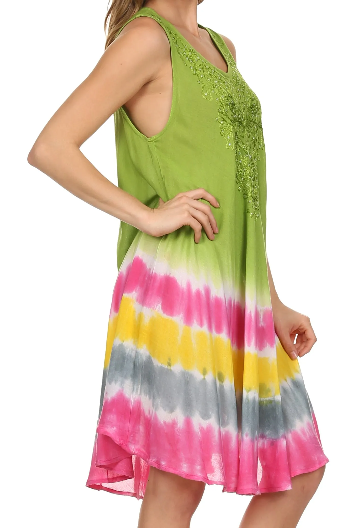 Sakkas Multi-Color Tie Dye Tank Dress / Cover Up