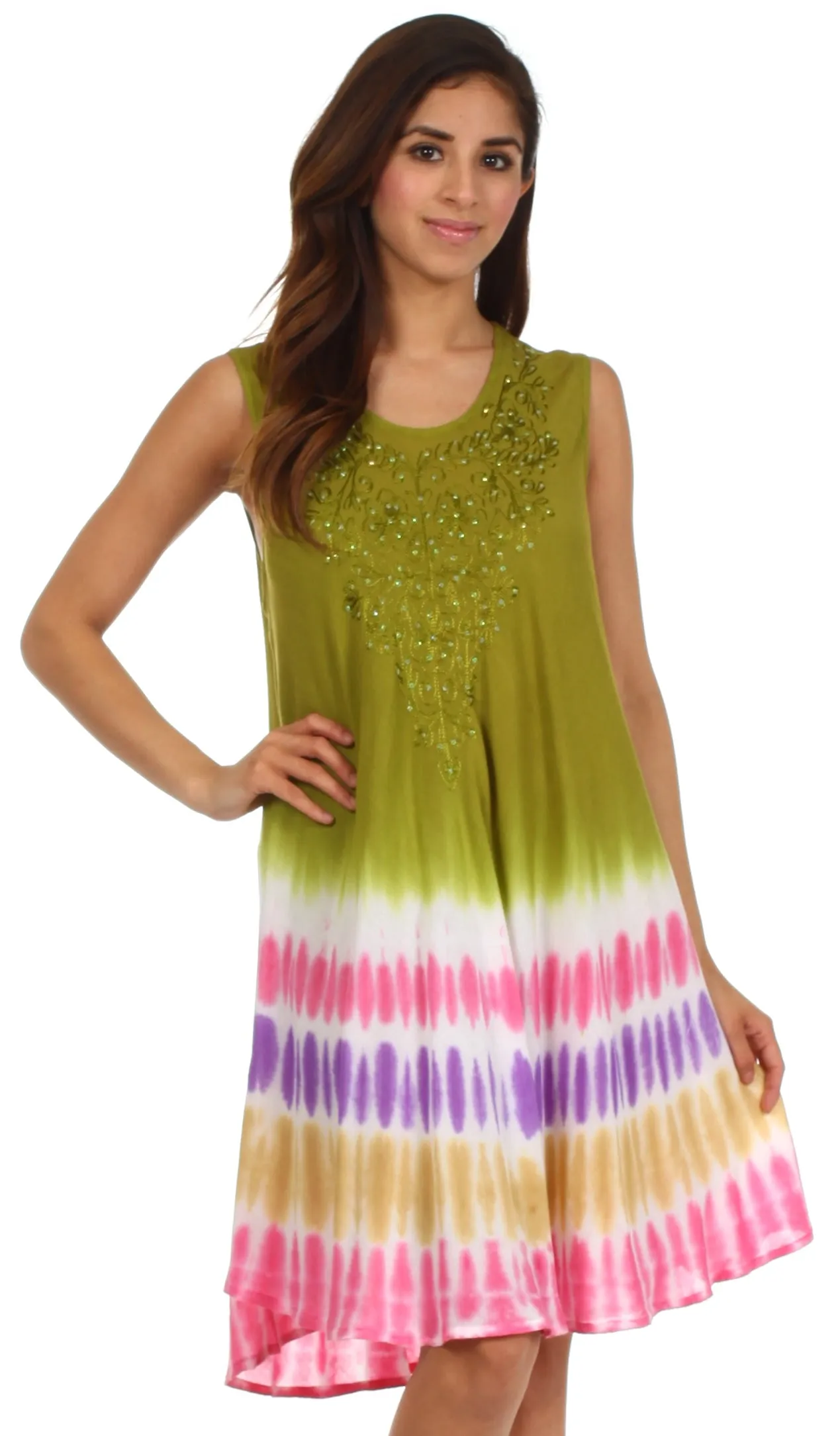 Sakkas Multi-Color Tie Dye Tank Dress / Cover Up