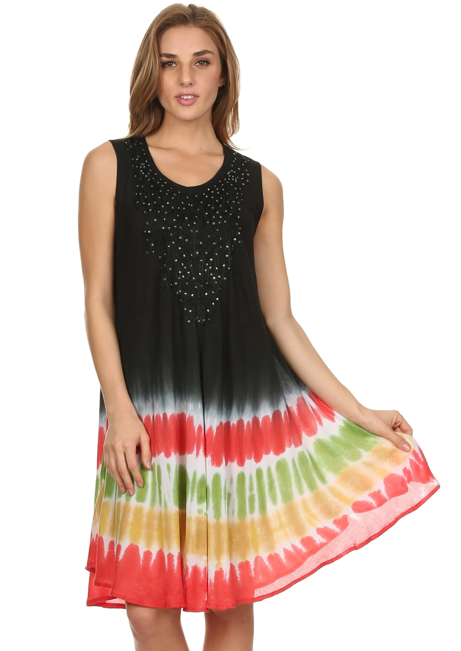 Sakkas Multi-Color Tie Dye Tank Dress / Cover Up