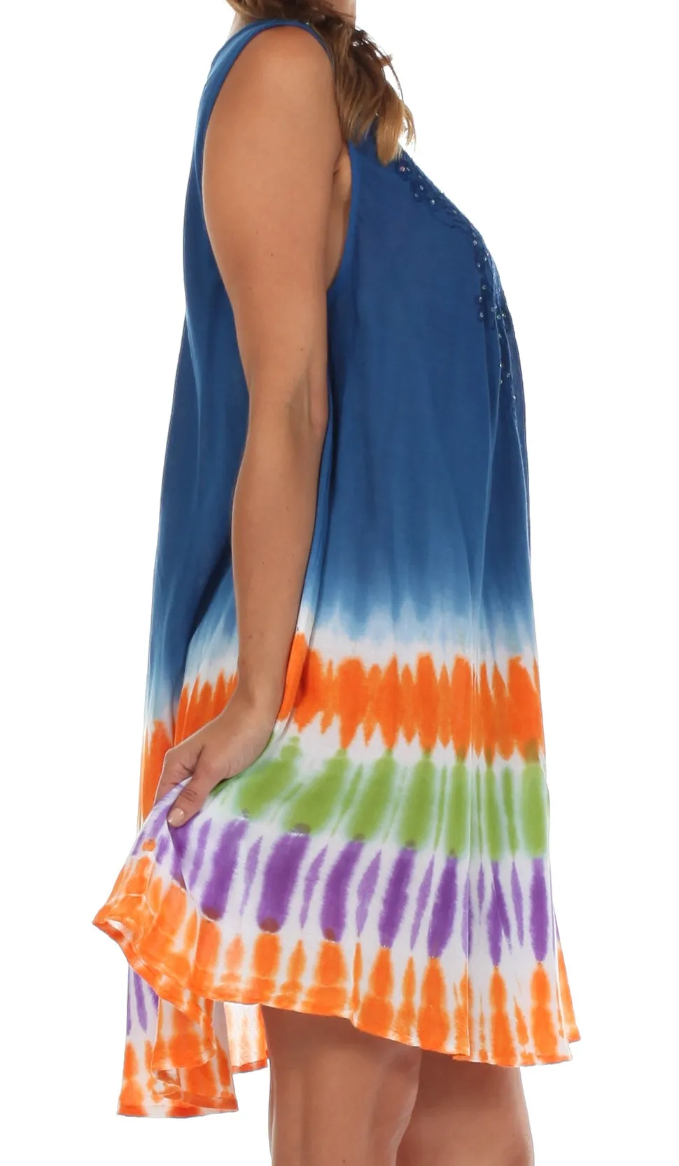 Sakkas Multi-Color Tie Dye Tank Dress / Cover Up