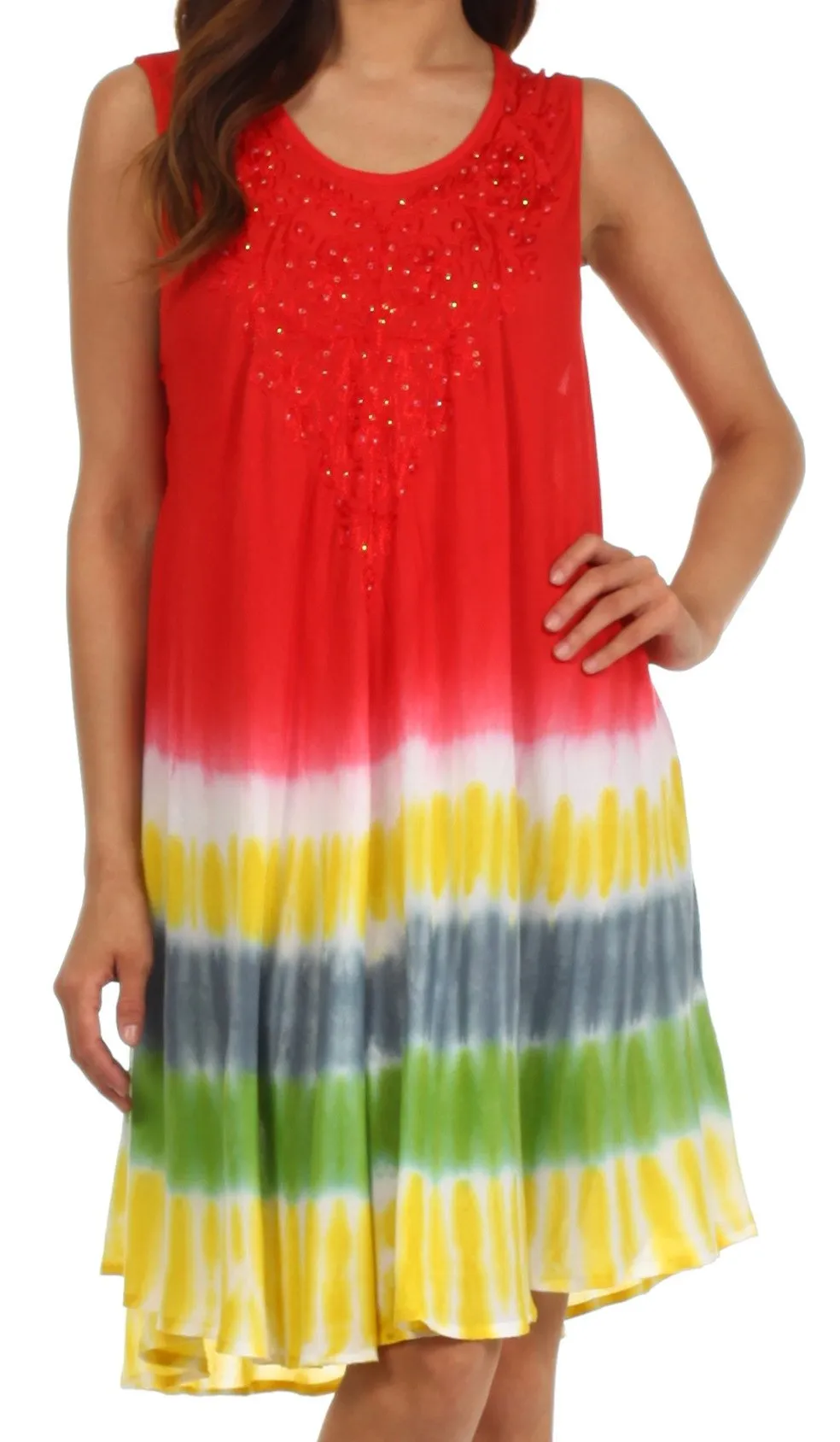 Sakkas Multi-Color Tie Dye Tank Dress / Cover Up