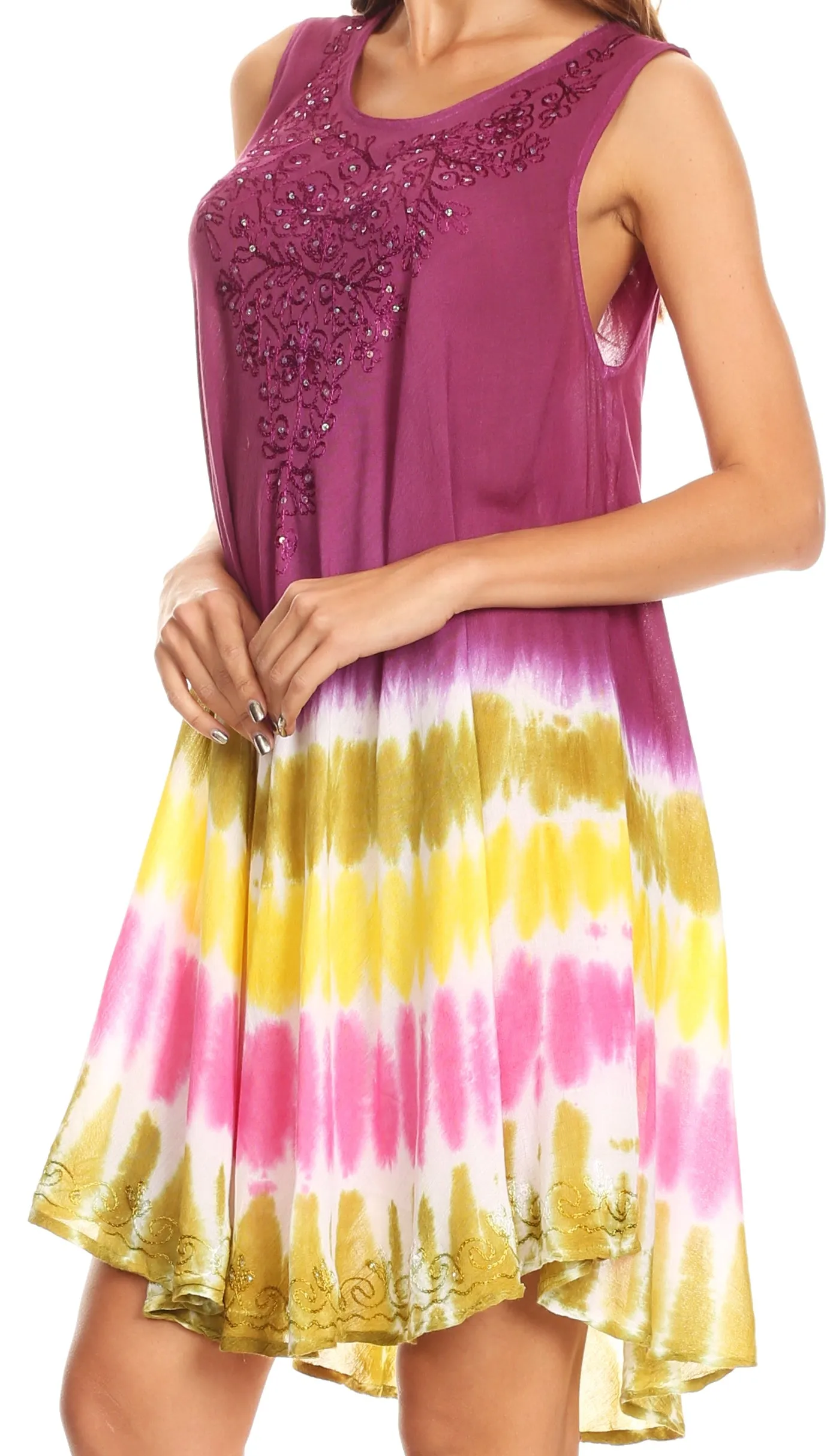 Sakkas Multi-Color Tie Dye Tank Dress / Cover Up