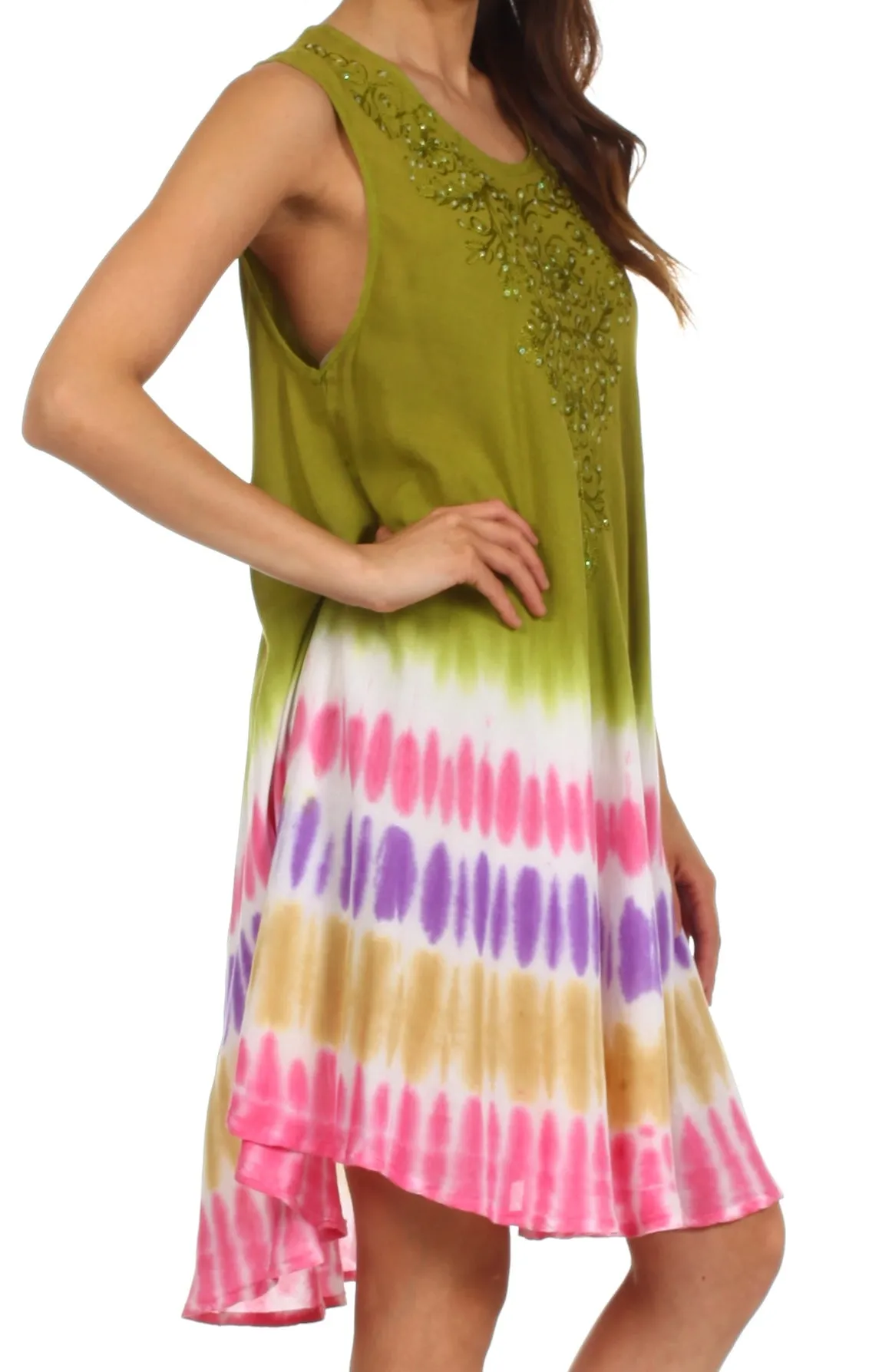 Sakkas Multi-Color Tie Dye Tank Dress / Cover Up