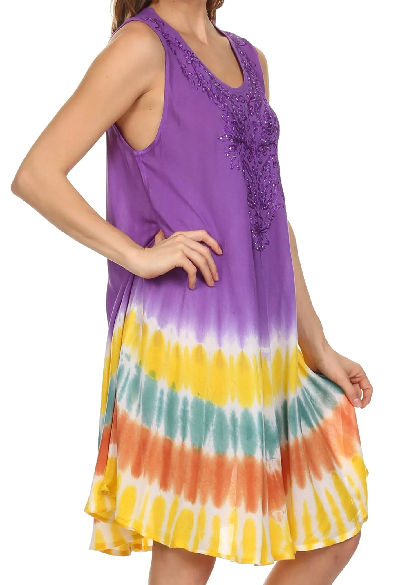 Sakkas Multi-Color Tie Dye Tank Dress / Cover Up