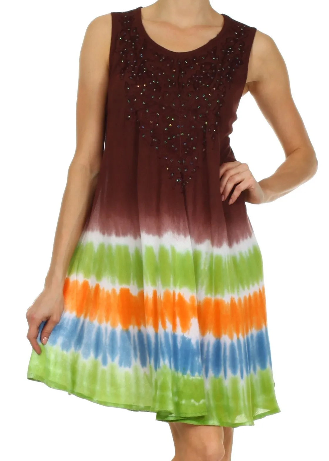 Sakkas Multi-Color Tie Dye Tank Dress / Cover Up