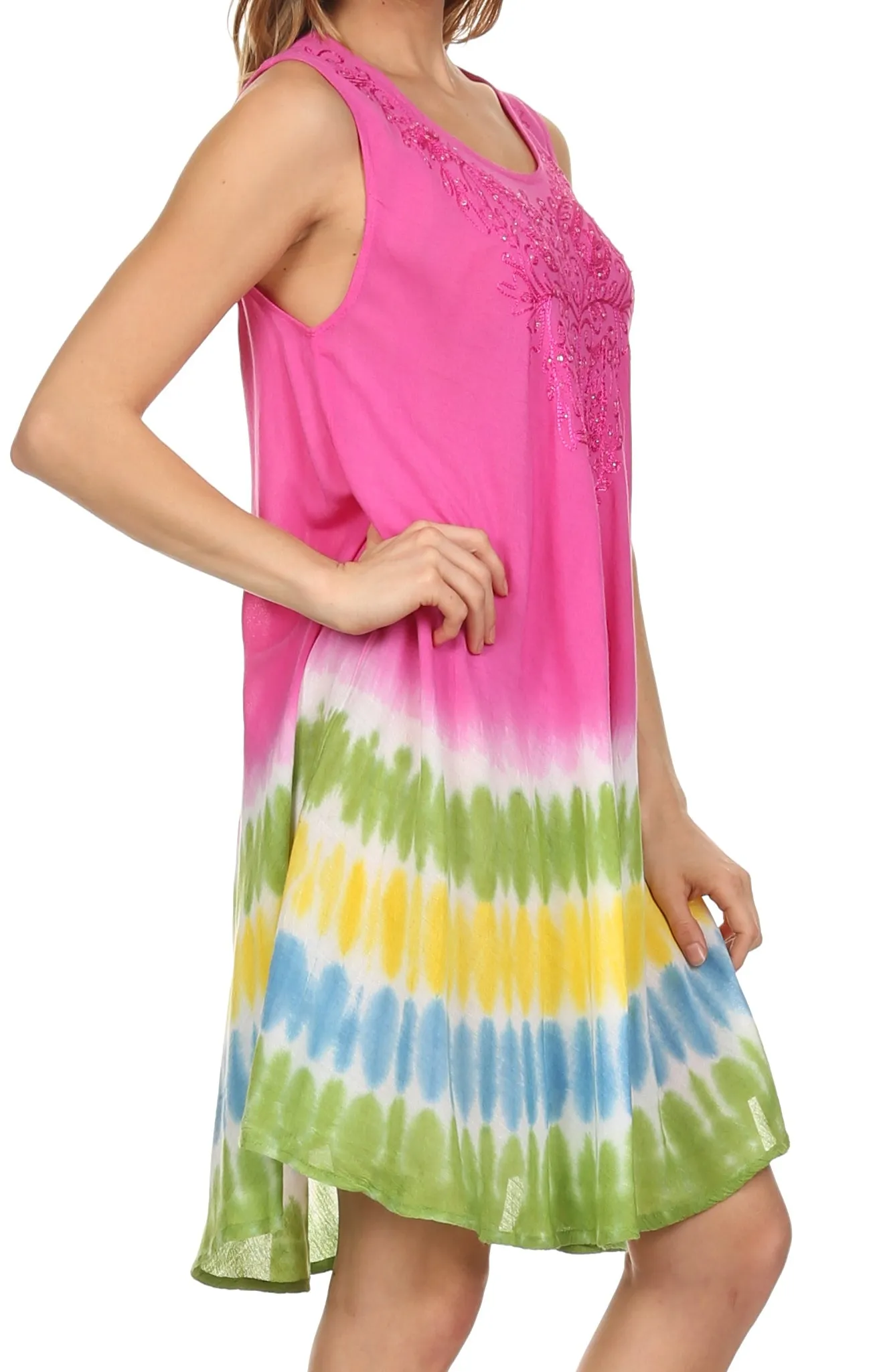 Sakkas Multi-Color Tie Dye Tank Dress / Cover Up