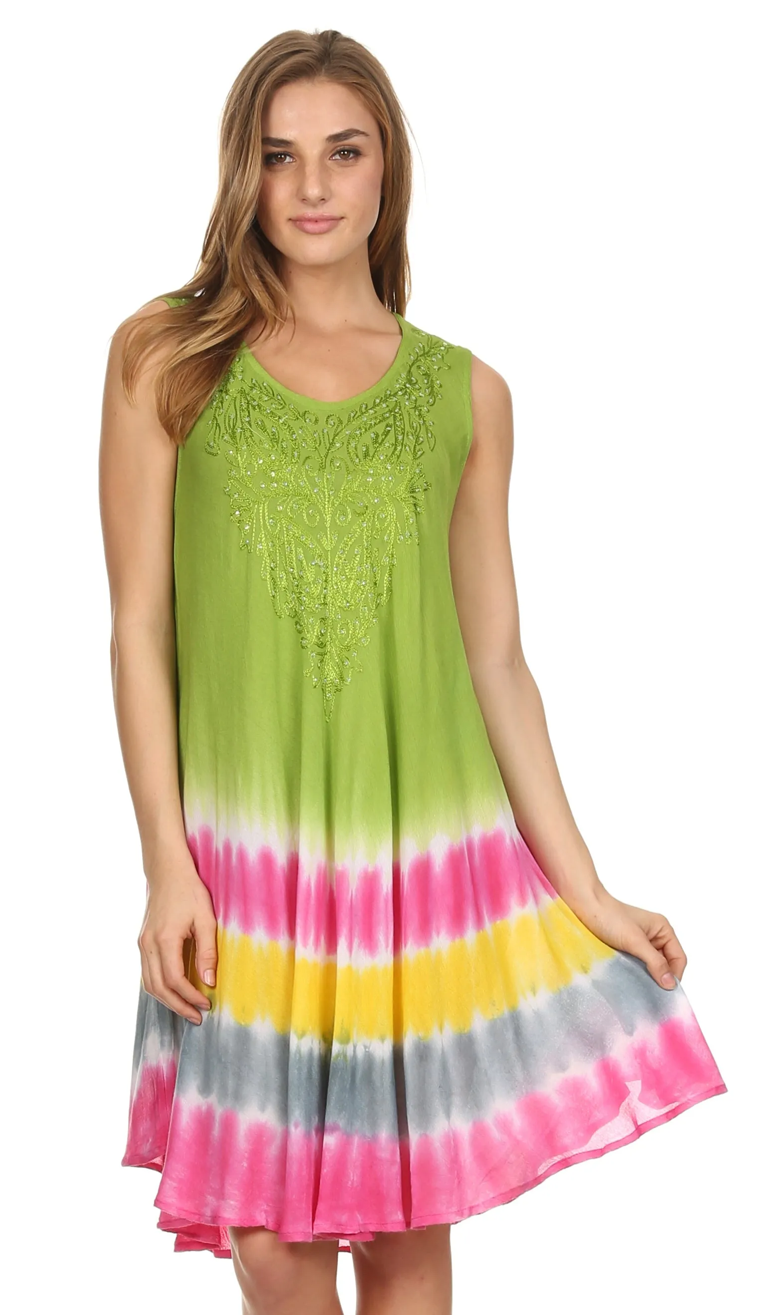 Sakkas Multi-Color Tie Dye Tank Dress / Cover Up