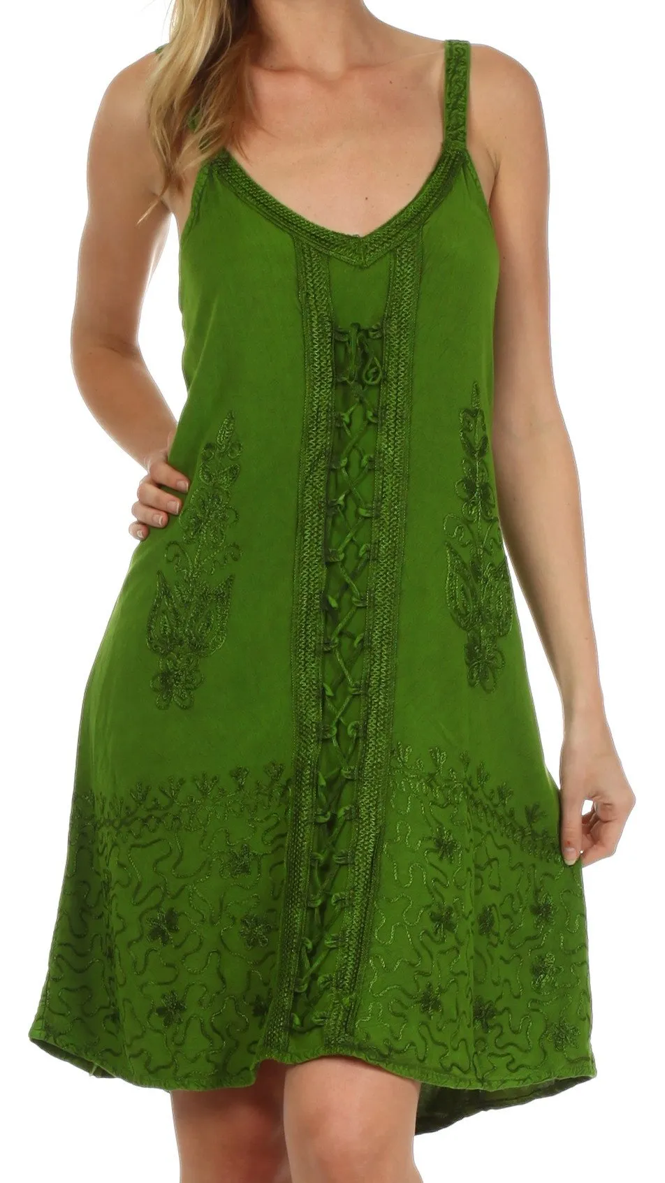 Sakkas Sakkas Jayanti Embroidered Rayon Dress