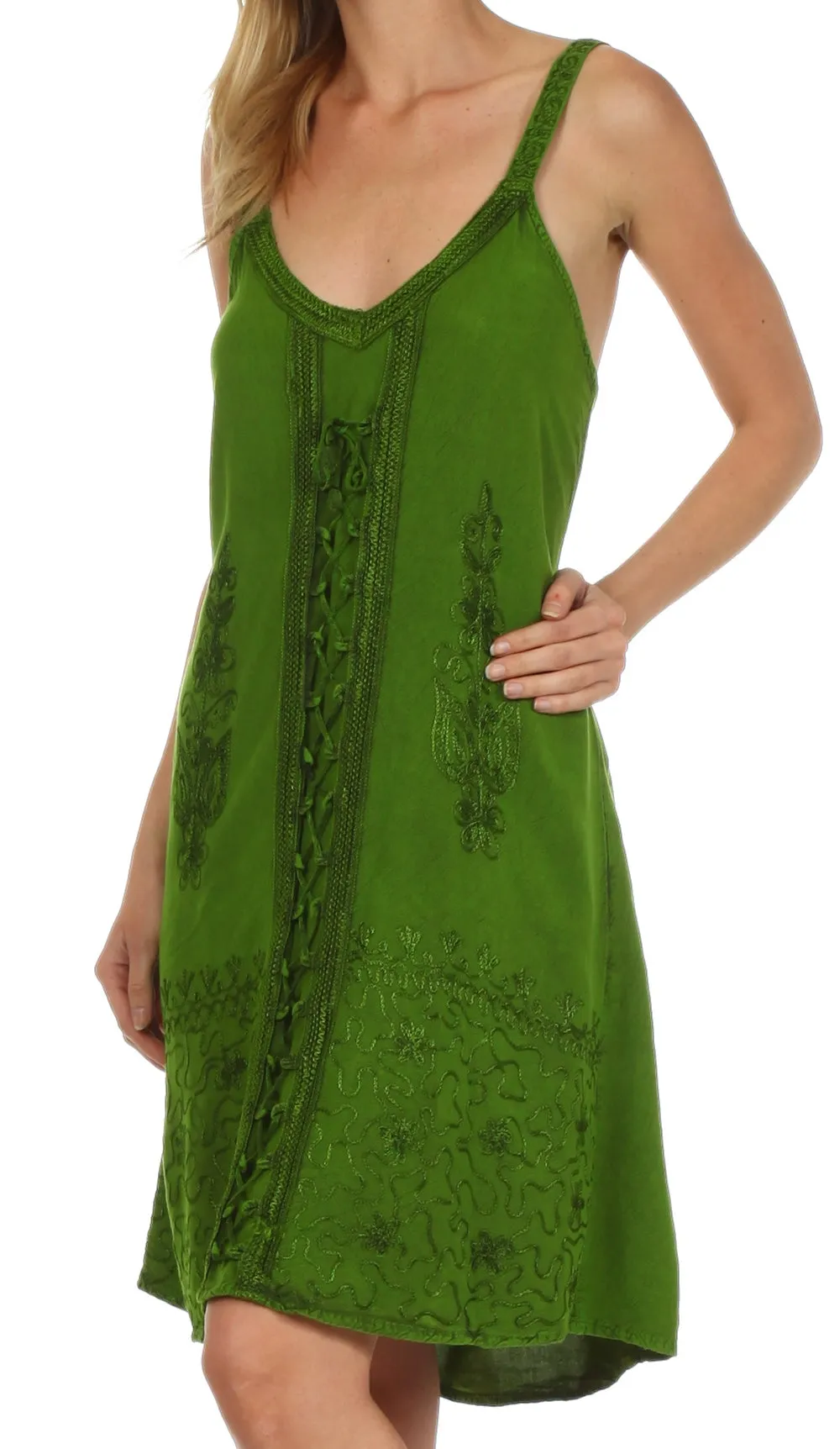 Sakkas Sakkas Jayanti Embroidered Rayon Dress