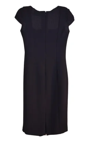 Short Black Wool Heart Neckline Dress