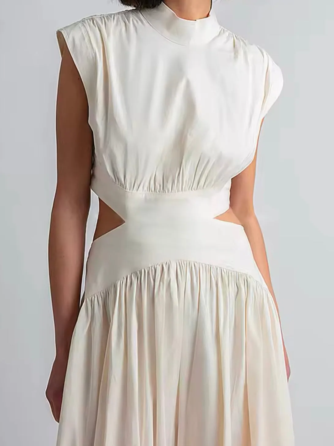 White cutout maxi dress