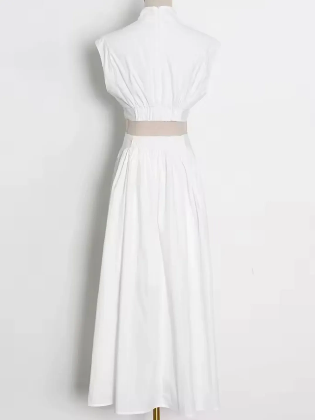 White cutout maxi dress